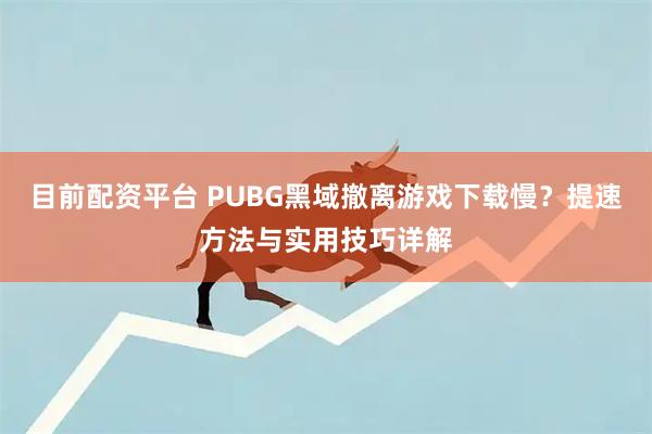 目前配资平台 PUBG黑域撤离游戏下载慢？提速方法与实用技巧详解